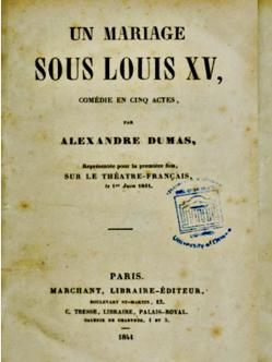 Un mariage sous Louis XV