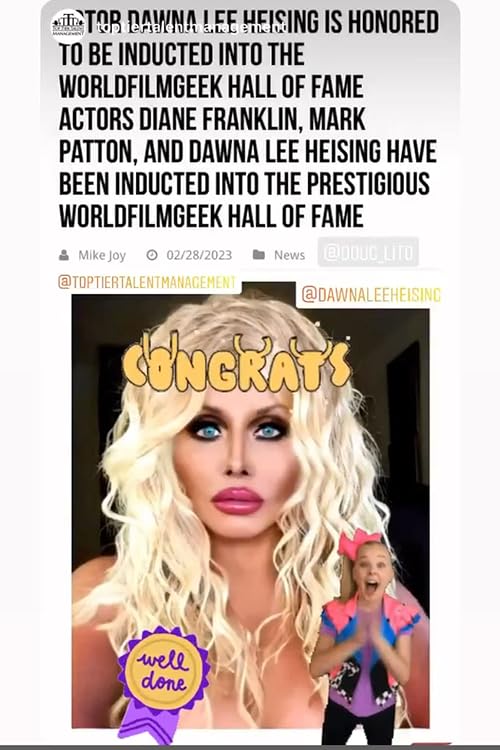Dawna Lee Heising Is Inducted into the WorldFilmGeek Hall of Fame