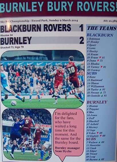 Blackburn Rovers vs Burnley