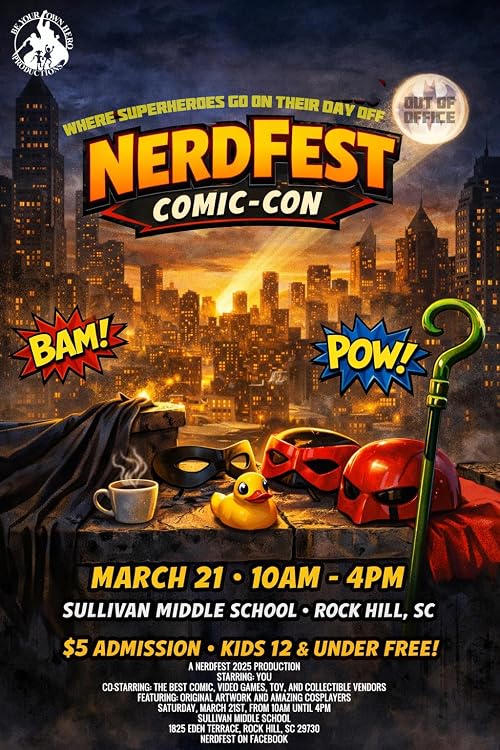 Nerdfest March 2026 Promotion (DC/Marvel Parody)