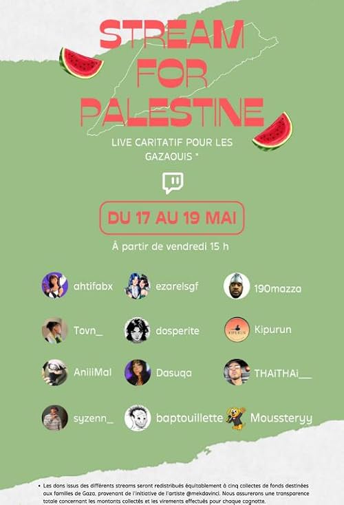 Stream for Palestine: Live caritatif pour les gazaouis