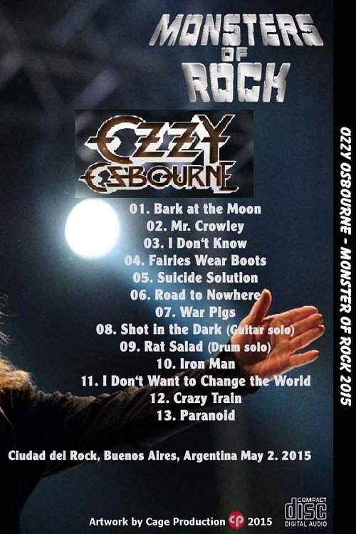 Ozzy Osbourne Monsters of Rock Argentina 2015