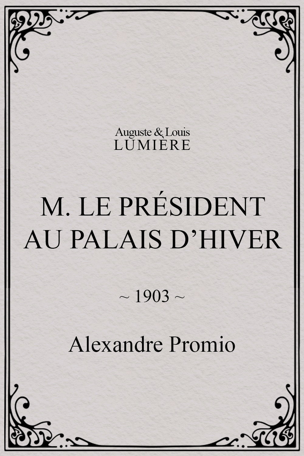 M. le président au palais d’hiver