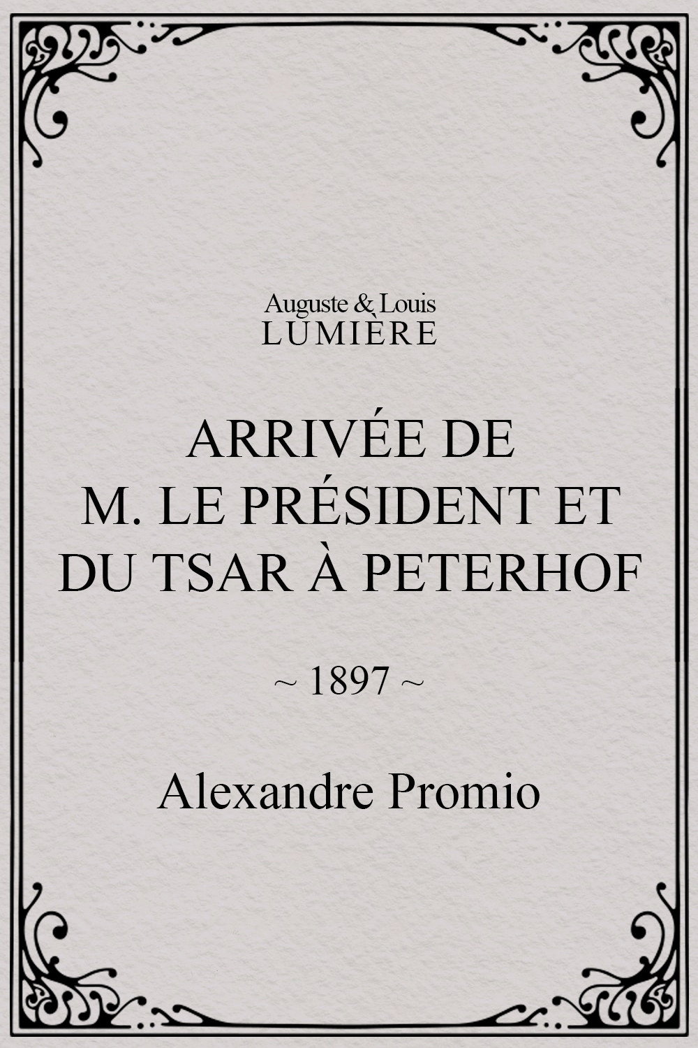 Arrivée de M. le président et du tsar à Peterhof