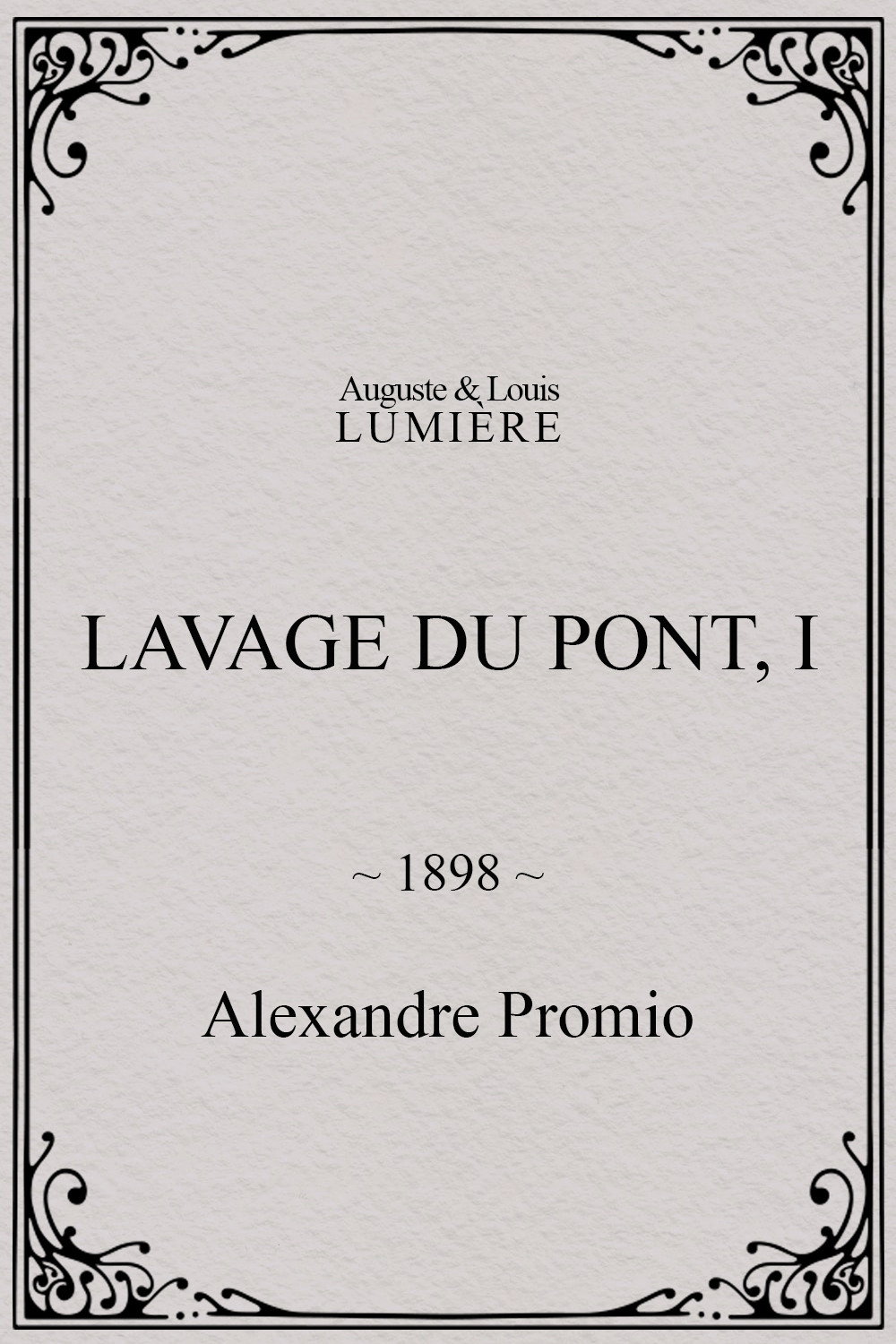 Lavage du pont, I