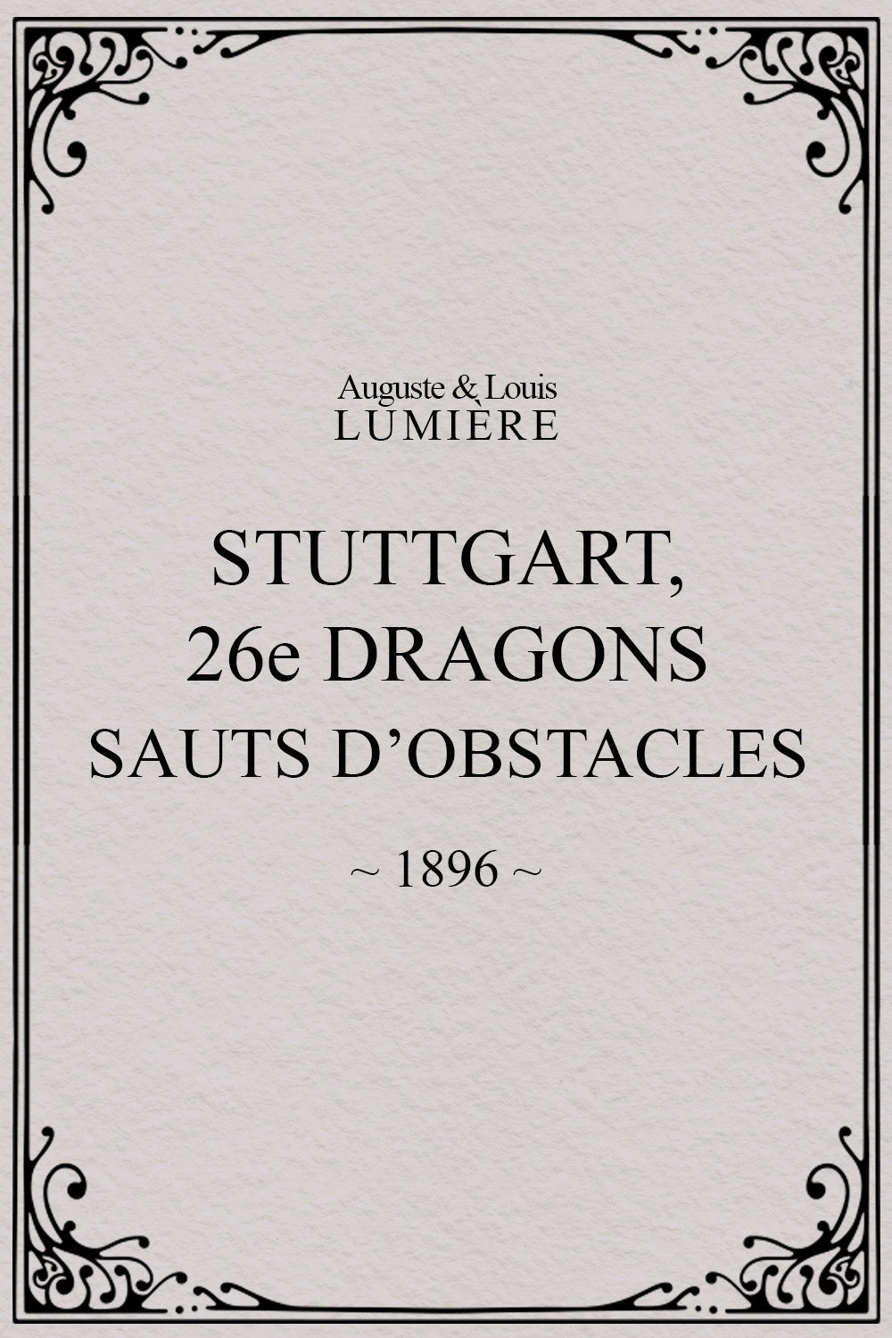 Stuttgart : 26ème dragons. Sauts d’obstacles