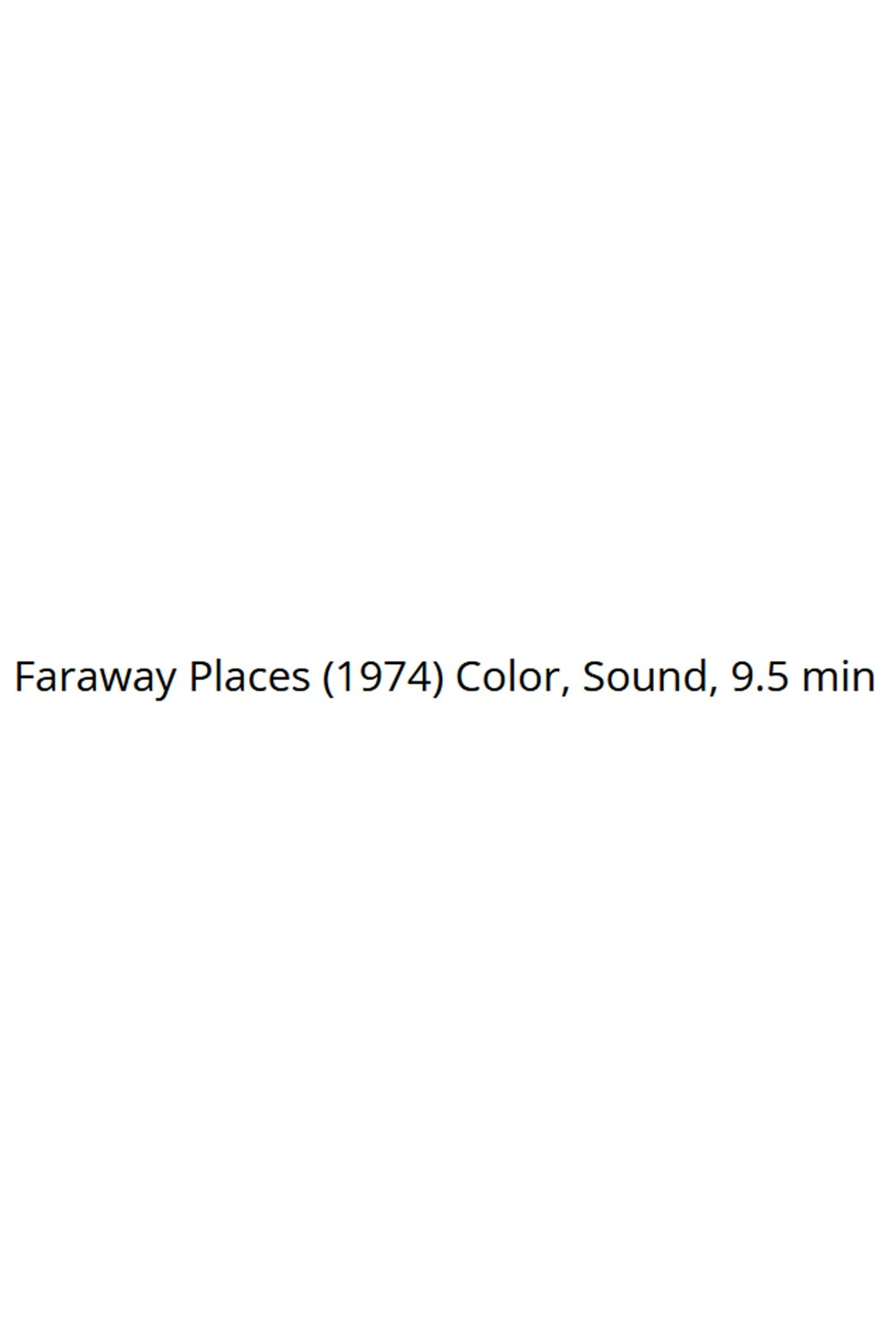 Faraway Places