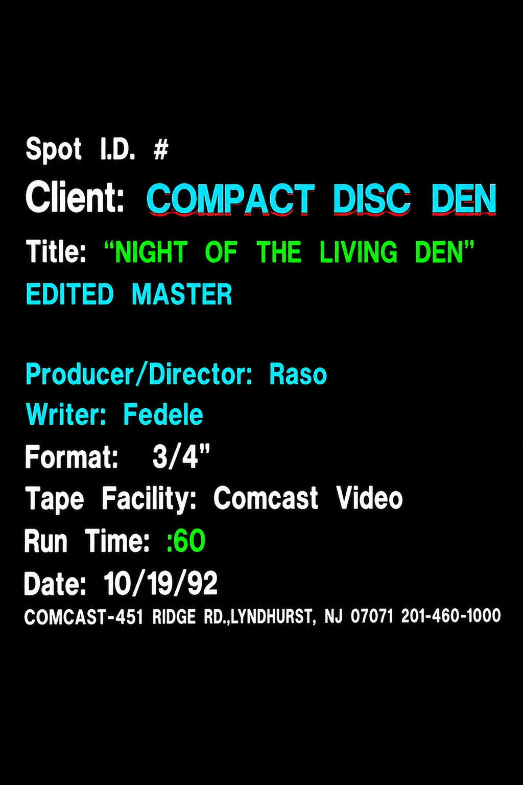 Night of the Living Den