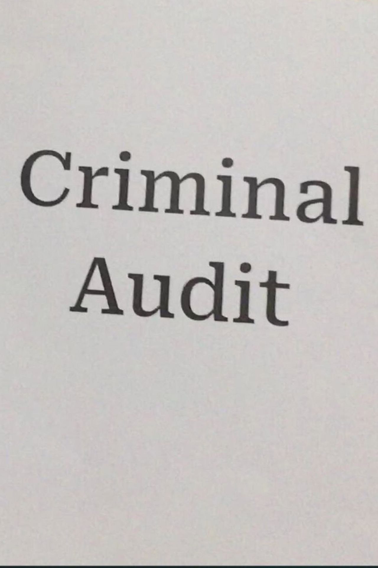 Criminal Audit