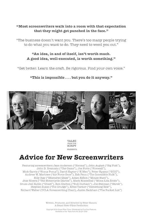 Advice for New Screenwriters