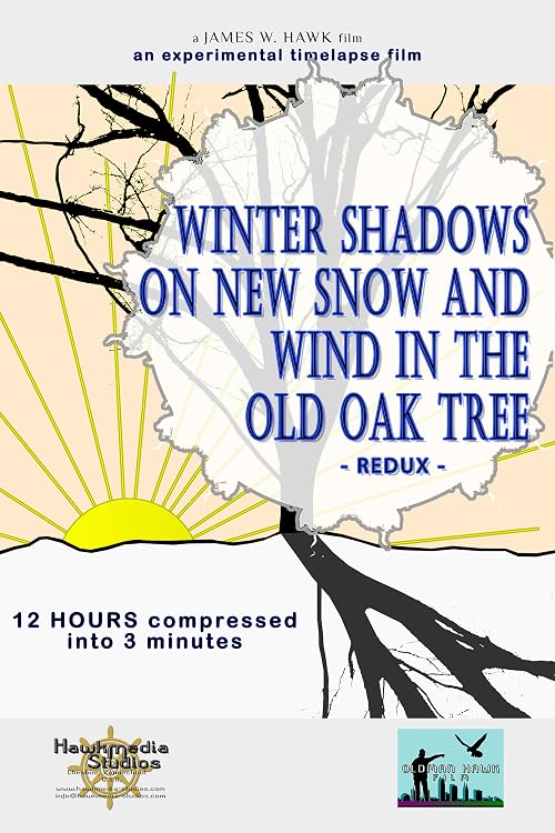 Winter Shadows on the New Snow and Wind in the Old Oak Tree