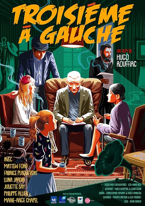 Troisième à gauche