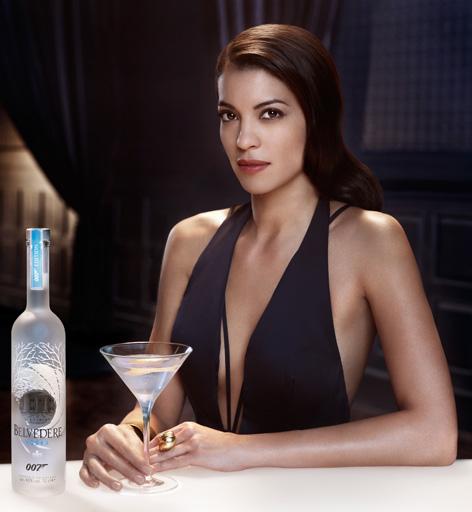 Stephanie Sigman on set of Belvedere Vodka commercial